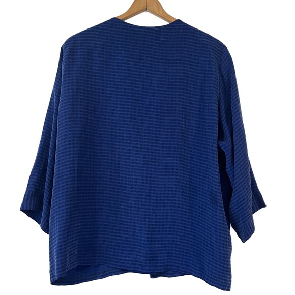 PalaPala Vintage Blue Silk Kimono Jacket L/XL - Picture 3 of 7